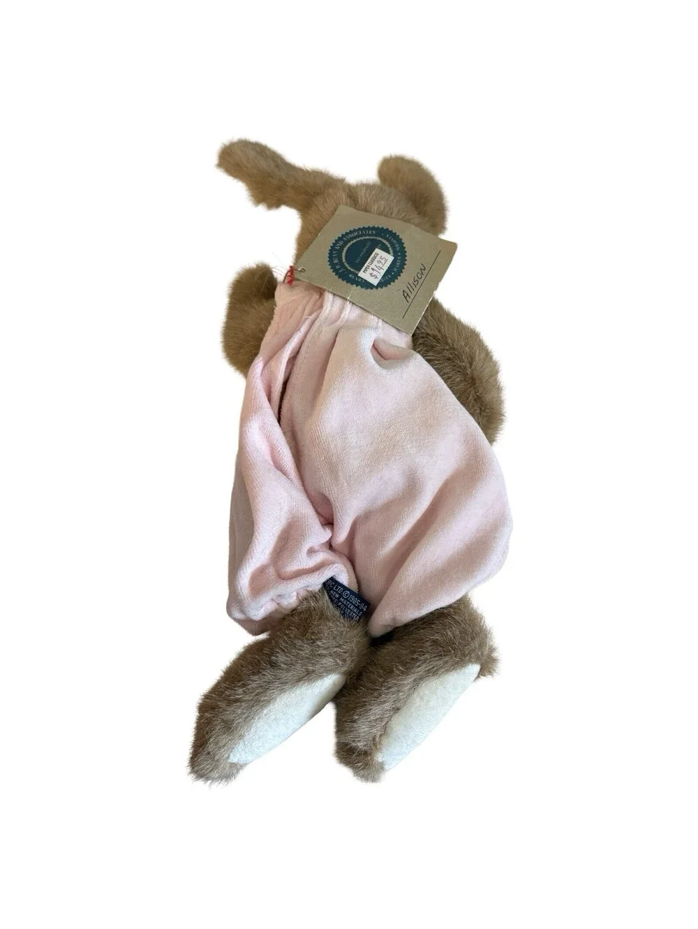 Boyds Bears Collection Allison Plush Bunny Rabbit in Pink Velvet Jumper Easter